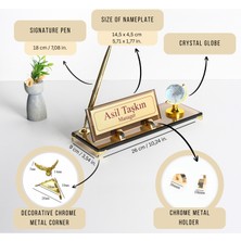 Mimar, Mühendis, Ceo, Yöneticiler, Seyahat ve Turizm, Akademisyenler Bronz Cam Dünya Küreli Isimlik