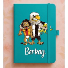 Senada Kişiye Özel Isim Yazılı Tarihsiz 224 Sayfa Not Defteri Baskılı Desenli 13X21 cm Turkuaz - Dizayn-5