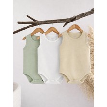 Civil Baby 3'lü Karışık Renk 3-36 Ay Çıtçıtlı Badi - Bej 18-24 Ay