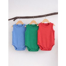 Civil Baby 3'lü Karışık Renk 3-36 Ay Çıtçıtlı Badi - Kırmızı 2-3 Yaş