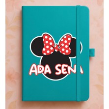 Senada Kişiye Özel Isim Yazılı Tarihsiz 224 Sayfa Not Defteri Baskılı Desenli 13X21 cm Turkuaz - Görsel - 3