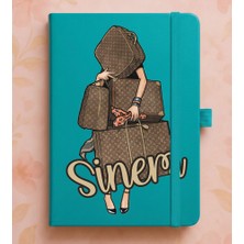 Senada Kişiye Özel Isim Yazılı Tarihsiz 224 Sayfa Not Defteri Baskılı Desenli 13X21 cm Turkuaz - 15-Number