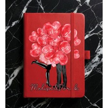 Senada Kişiye Özel Isim Yazılı Tarihsiz 192 Sayfa Mini Termo Defter Baskılı Desenli 9X14 cm Kırmızı - Color 12