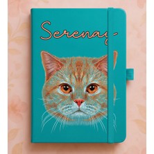 Senada Kişiye Özel Isim Yazılı Tarihsiz 224 Sayfa Not Defteri Baskılı Desenli 13X21 cm Turkuaz - Renkli-Özel7