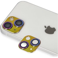 Ismiyl  iPhone 13 Pers Alüminyum Kamera Lens - Rainbow 255669