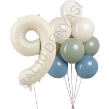 Rönesans Parti Krem Rakam ve Balon Seti Yaş-9