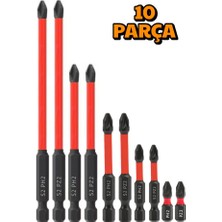 Depomega 10 Parça Karışık Boy Mıknatıslı Bits Uç Ph2 Pz2 25-50-75-100-150 mm