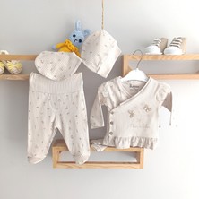 Bubbles Bubles Natural Kelebek Detay Pamuklu Fitilli 5 Li Hastane Çıkış Seti