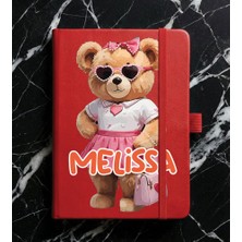 Senada Kişiye Özel Isim Yazılı Tarihsiz 192 Sayfa Mini Termo Defter Baskılı Desenli 9X14 cm Kırmızı - MODEL-CODE14