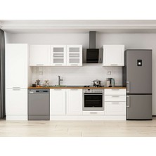 Alvinka 330X210 cm Klasik Mebran Mutfak Dolabı MB-E90B60S60-3 Beyaz - Suntalam