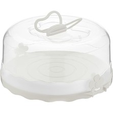 Mutfak Köşesi Pasta Kek Saklama Kabı- Kek Fanusu - Kilitli Borcam Taşıma Kabı