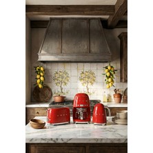 Özbience Retro Kırmızı Kettle ve Ekmek Kızartma, Filtre Kahve Makinesi Seti