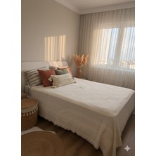 Monochrome %100 Organik Pamuk Dekoratif Yatak Örtüsü ,koltuk Örtüsü, Pike Hasır Örgü 220X240