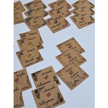 Pratikbox Düğün/nişan/hediyesi /kişiye Özel 3,80X3,80CM /kraft Yapışkanlı Stikers/etiket/kare /70 Adet