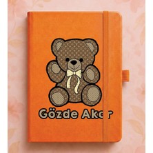 Senada Kişiye Özel Isim Yazılı Tarihsiz 192 Sayfa Mini Termo Defter Baskılı Desenli 9X14 cm Turuncu - Model 00001