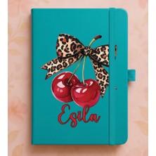 Senada Kişiye Özel Isim Yazılı Tarihsiz 224 Sayfa Not Defteri Baskılı Desenli 13X21 cm Turkuaz - Tasarım2