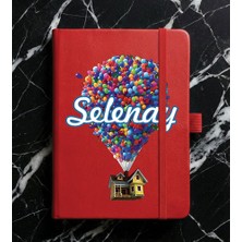 Senada Kişiye Özel Isim Yazılı Tarihsiz 192 Sayfa Mini Termo Defter Baskılı Desenli 9X14 cm Kırmızı Çizim No 17