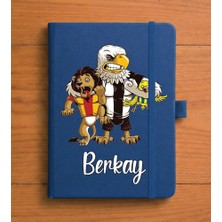 Senada Kişiye Özel Isim Yazılı Tarihsiz 192 Sayfa Mini Termo Defter Baskılı Desenli 9X14 cm Lacivert - Dizayn-5