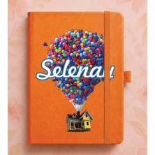 Senada Kişiye Özel Isim Yazılı Tarihsiz 192 Sayfa Mini Termo Defter Baskılı Desenli 9X14 cm Turuncu Çizim No 17