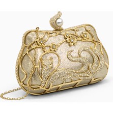 Queen Elizabeth Kadın Abiye Portföy Çanta Altın  85065-18