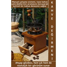 Wintoup Premium Çok Şık Çelik Değirmenli Taze Aroma Koruyucu Nostaljik Görünüm Manuel Ahşap Kahve Değirmeni