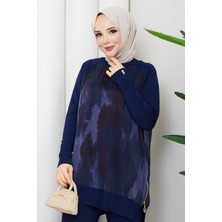 Pamuk Butik Kadın Ipek Kupra Pantolonlu Ikili Merserize Triko Takım -PMK516