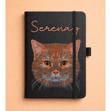 Senada Kişiye Özel Isim Yazılı Tarihsiz 224 Sayfa Not Defteri Baskılı Desenli 13X21 cm Siyah - Renkli-Özel7