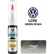 COLORGUARD Volkswagen LC9X Derin Siyah İğneli ve Fırçalı Özel Tasarım Şişe Rötuş Boyası ve Profesyonel Rötuş Çeliği Seti