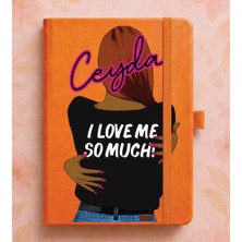 Senada Kişiye Özel Isim Yazılı Tarihsiz 192 Sayfa Mini Termo Defter Baskılı Desenli 9X14 cm Turuncu Moda/stok 29