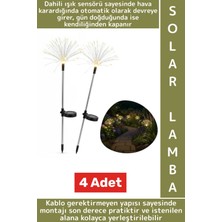 Wintoup Dış Mekan Montajsız Kablosuz Rüzgar Yağmur Dayanıklı Saçak Model Sensörlü Solar Bahçe Lambası 4 Adet