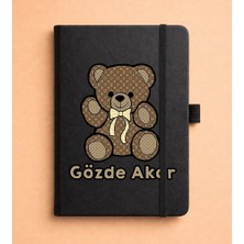 Senada Kişiye Özel Isim Yazılı Tarihsiz 192 Sayfa Mini Termo Defter Baskılı Desenli 9X14 cm Siyah - Model 00001