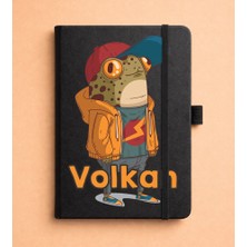 Senada Kişiye Özel Isim Yazılı Tarihsiz 192 Sayfa Mini Termo Defter Baskılı Desenli 9X14 cm Siyah Uvbaskılı 21