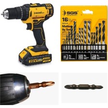 PremiumPort Şarjlı Vidalama Seti 5248 + Ahşap, Beton, Demir Matkap Uçları Dahil