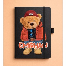 Senada Kişiye Özel Isim Yazılı Tarihsiz 192 Sayfa Mini Termo Defter Baskılı Desenli 9X14 cm Siyah - RENK-013