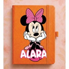 Senada Kişiye Özel Isim Yazılı Tarihsiz 192 Sayfa Mini Termo Defter Baskılı Desenli 9X14 cm Turuncu Mobilstok 25