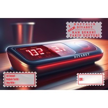 Buffer Diyabet Ölçüm Takip Çizelgesi Defteri A Kalite Özel Tasarım 3 Aylık A5 Kırmızı