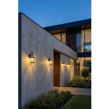 Billur Aydınlatma Siyah Metal Döküm Dış Mekan Duvar Apliği E27 25X50 cm