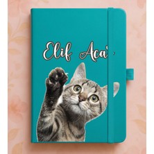 Senada Kişiye Özel Isim Yazılı Tarihsiz 192 Sayfa Mini Termo Defter Baskılı Desenli 9X14 cm Turkuaz - Görsel-Tasarım9