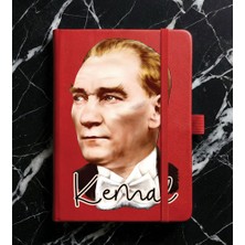 Senada Kişiye Özel Isim Yazılı Tarihsiz 192 Sayfa Mini Termo Defter Baskılı Desenli 9X14 cm Kırmızı STOCK-023