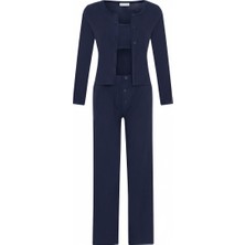 Aquella Betsy Lacivert 3 Lü Pijama Takımı