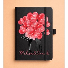 Senada Kişiye Özel Isim Yazılı Tarihsiz 224 Sayfa Not Defteri Baskılı Desenli 13X21 cm Siyah - Color 12