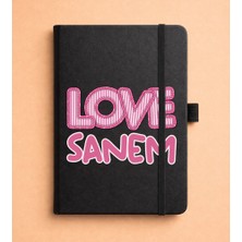 Senada Kişiye Özel Isim Yazılı Tarihsiz 192 Sayfa Mini Termo Defter Baskılı Desenli 9X14 cm Siyah 28STOK-NO