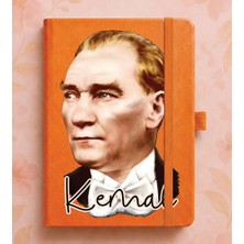 Senada Kişiye Özel Isim Yazılı Tarihsiz 192 Sayfa Mini Termo Defter Baskılı Desenli 9X14 cm Turuncu STOCK-023