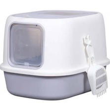 Mewmew Iki Kapılı (Üst ve Ön), Kürekli Kapalı Kedi Tuvaleti MSP-106