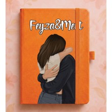 Senada Kişiye Özel Isim Yazılı Tarihsiz 192 Sayfa Mini Termo Defter Baskılı Desenli 9X14 cm Turuncu - MODEL0010