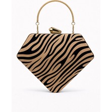 Louisiana Polo VRL Kadın Abiye Portföy Çanta Zebra Siyah-Ten 222-01