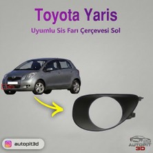 AutoPit 3D Toyota Yaris (2006–2009) Uyumlu Sis Farı Kapağı Sol Taraf