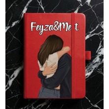 Senada Kişiye Özel Isim Yazılı Tarihsiz 224 Sayfa Not Defteri Baskılı Desenli 13X21 cm Kırmızı - MODEL0010