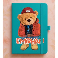 Senada Kişiye Özel Isim Yazılı Tarihsiz 192 Sayfa Mini Termo Defter Baskılı Desenli 9X14 cm Turkuaz - RENK-013