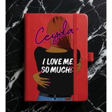 Senada Kişiye Özel Isim Yazılı Tarihsiz 192 Sayfa Mini Termo Defter Baskılı Desenli 9X14 cm Kırmızı Moda/stok 29